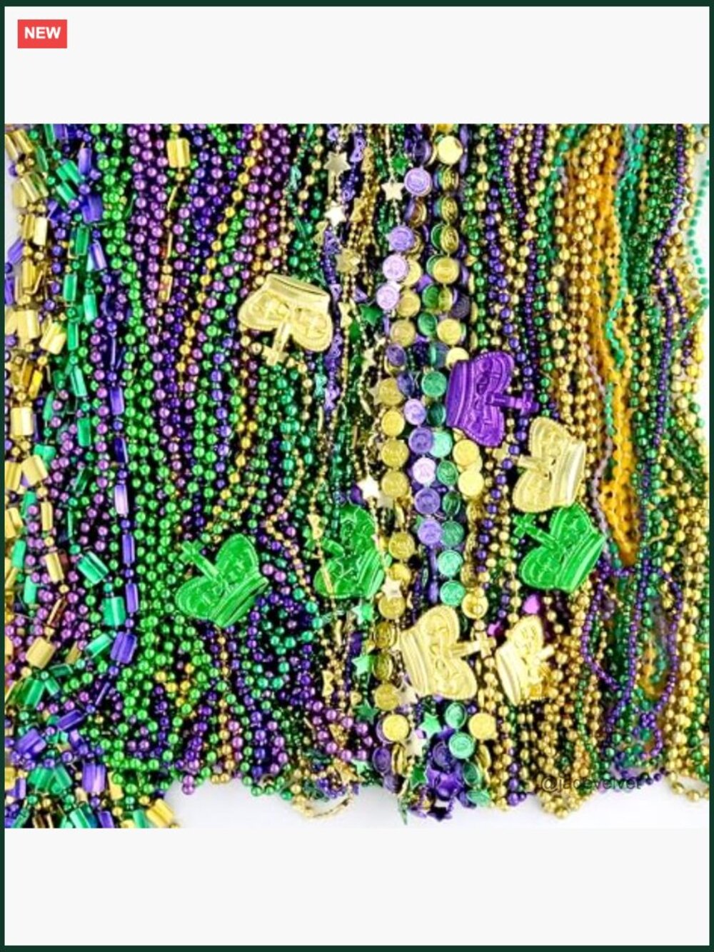 100 Mardi Gras Metallic Bead Necklaces Party Favors